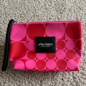 SHISEIDO Ginza TOKYO Red Patent with Zipper Cosmetic Makeup Bag